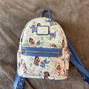 Loungefly Disney Lilo & Stitch Backpack - Blue and Cream - hula dance